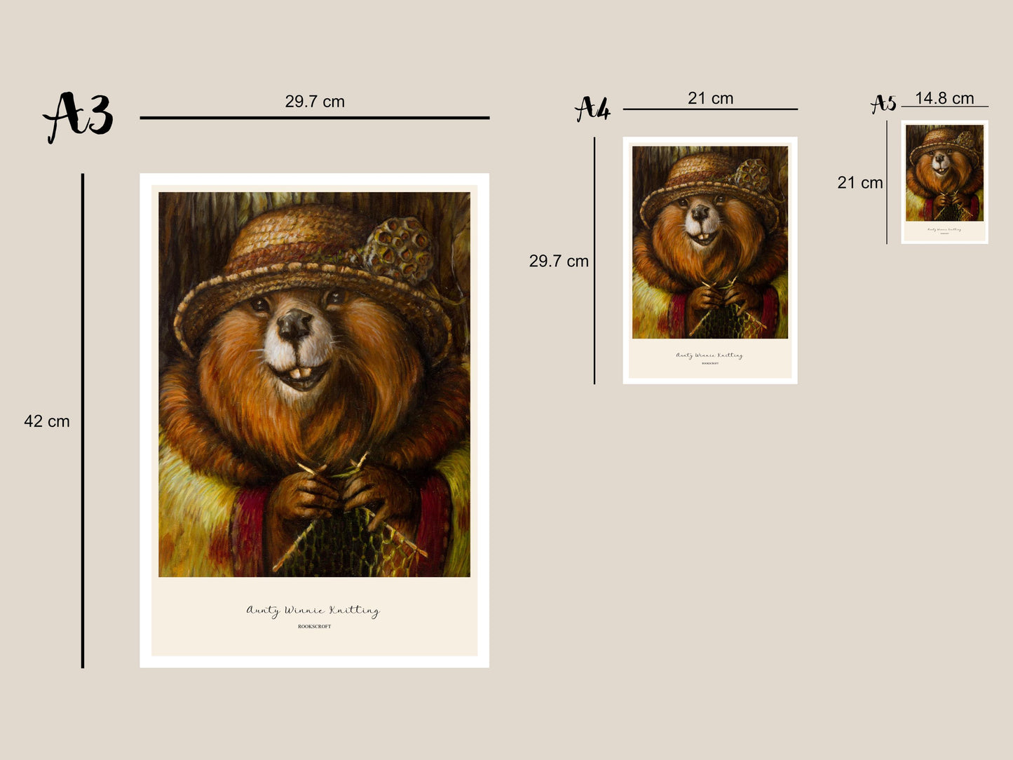 Aunty Winnie Knitting Art Poster